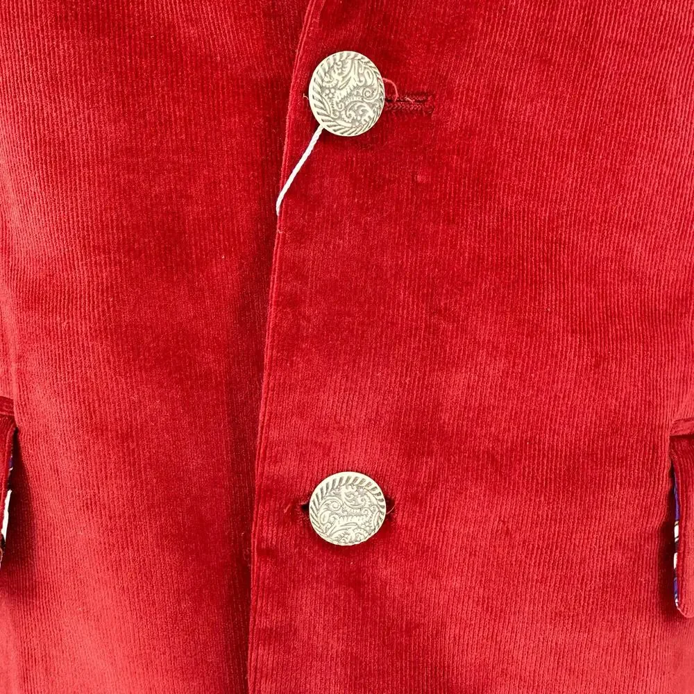 Robert Graham Casual Two Button Red Corduroy Sport Coat Blazer Jacket Size 40